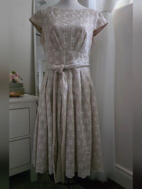 Vintage Jones New York Eyelet Cotton Dress Sz. 12